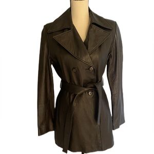 Vintage Moda International Leather Jacket w/ Belt XS